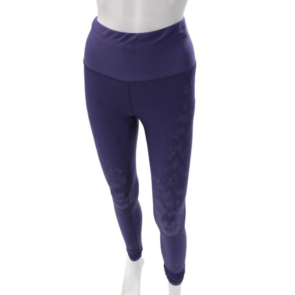 Lululemon Womens Ankle Leggings Purple Nylon Animal Print Size 4